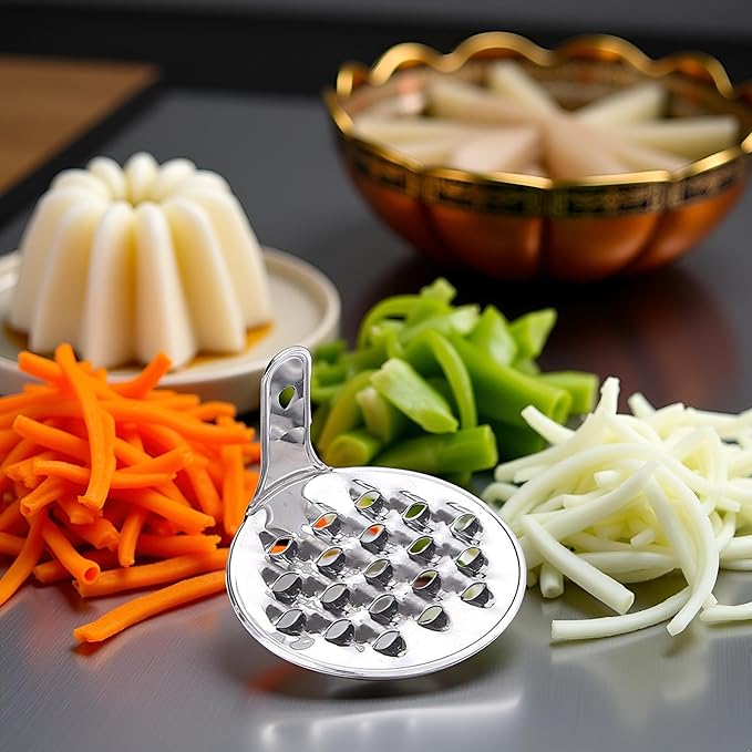 Small Bean Jelly Scraper,Cold Jelly Grater,Stainless Steel Jelly Scraping Scraper,Chinese Pasta Liang Pi Maker,Multipurpose Jelly Scraper, Peeling, Grating and Slicing Tool