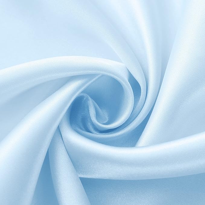 Horbaunal 6 Pack Satin Runners 12 x 108 Inch Bright Silky Smooth Satin Table Runners for Birthday Wedding Party Banquets, Pale Blue