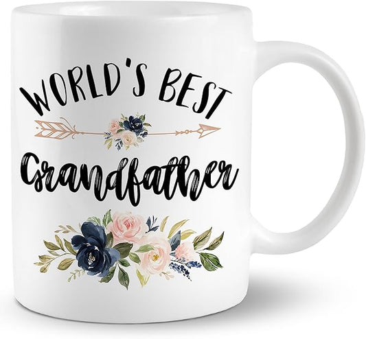 Grandfather Mug, Grandfather Coffee Cups Ceramic, World's Best Grandfather Coffee Mug, Grandfather Gift, Grandfather Gifts for Christmas, Grandpa Coffee Mug Gifts for Grandfather