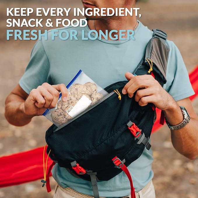 PAMI Slider Gallon Freezer Bags [40 Pack], Leakproof Freshness-Lock Food-Safe Storage with Expandable Bottom