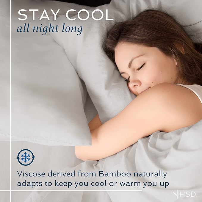 Hotel Sheets Direct 4 Piece Bed Sheet Set California King, 100% Viscose Derived from Bamboo Sheets Set with 2 Pillowcases, Cooling & Breathable Luxury Bedding, Moisture-Wicking & Silky Soft, Navy Blue