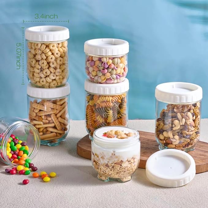 Hoa Kinh 15oz&20oz&35oz Glass Overnight Oats Jars with Lids
