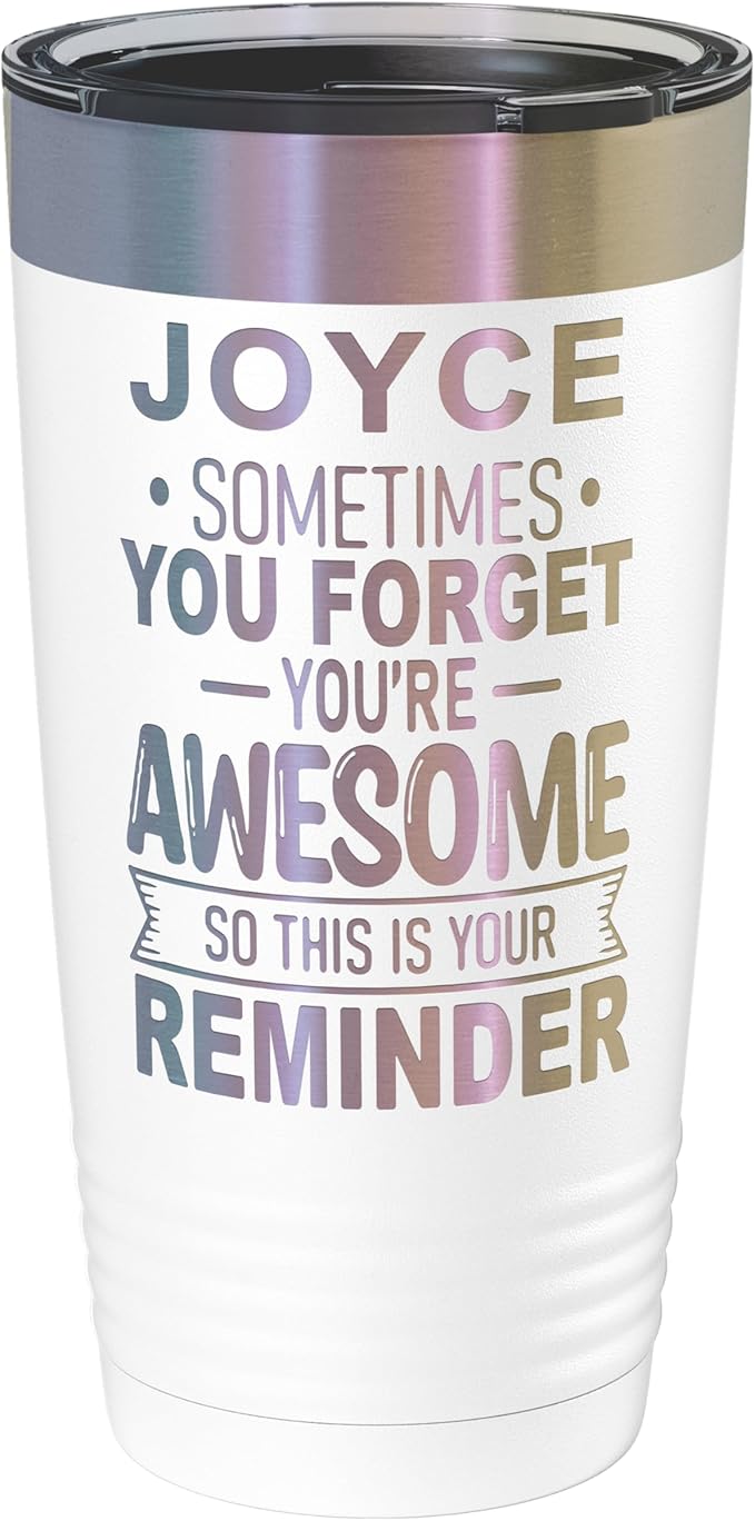 Personalized Inspirational Tumbler, Inspirational Gifts for Men Dad Father Wife Sister Women, Custom Birthday For Him Her, Customized You?셱e Awesome Tumbler, Teacher Coworker Gifts 20oz White Prism