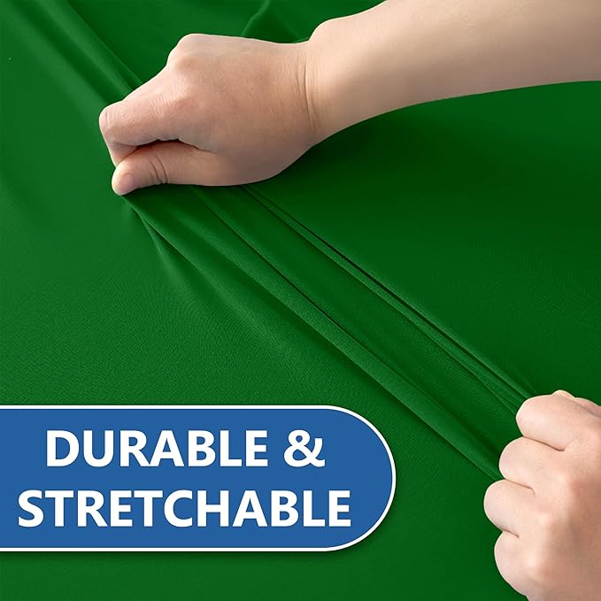 Enjoyidea Spandex Table Cloths for 8 Foot Rectangle Tables-6 Pack Fitted Stretch Green Table Covers-Elastic Christmas Tablecloth for Party, Vendor Booth Display, Banquet Buffet Event, Craft Trade Show