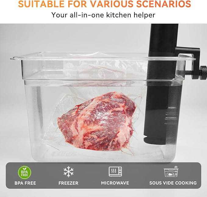 Wevac Vacuum Sealer Bags Rolls with Dispenser, 11"x50' (2 Pack) ??Heavy Duty, Leakproof Food Storage for Sous Vide, Meal Prep & Freezer ??Compatible with Food Saver