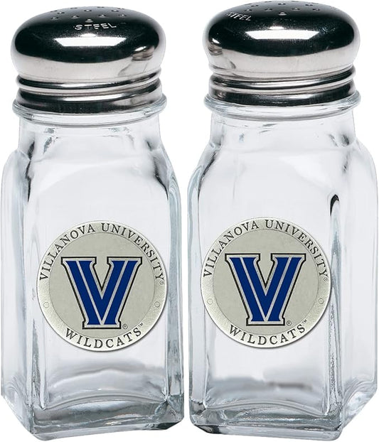 Heritage Pewter Villanova Salt and Pepper Shaker Set of 2 Bottles | Expertly Crafted Pewter Glass