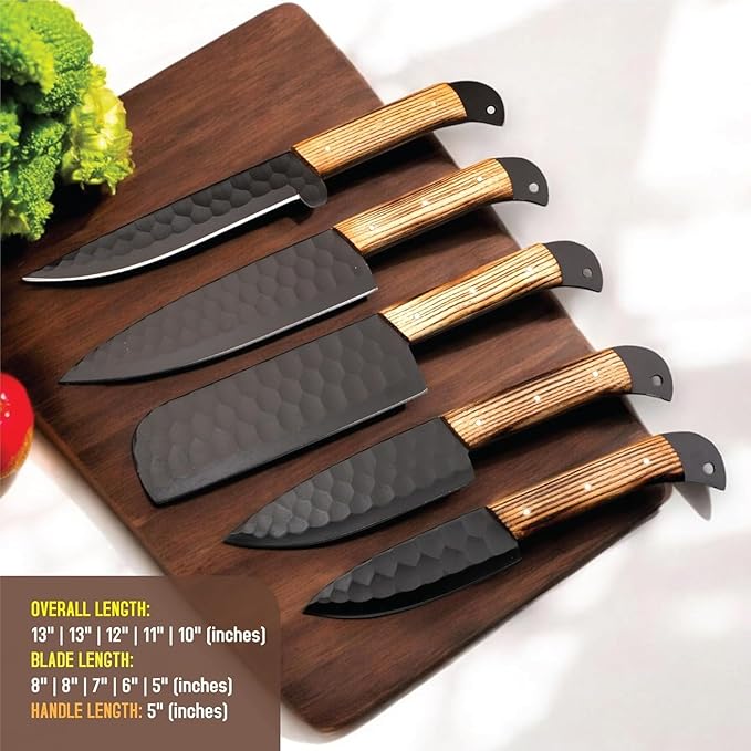 MDM Handmade kitchen appliances Viking Knife Set Viking Cutlery Set Viking knives Damascus Steel Kitchen Knife Set of 5pcs With sheath Chef knife set Chef Knives set, Kitchen Gadgets Mothers day gifts
