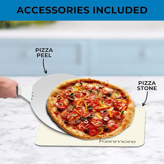 Kenmore indoor pizza oven - personal countertop electric ovens for home kitchen & restaurant, cook solo large 12??nonstick Pizzas horno de