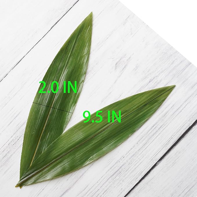 Rainlily Wen Sushi Leaf 9.5''x2.0'' 100 Pcs Boat Shaped Bamboo Leaf Sushi Plate Food Decorate Fresh Vacuum Bamboo Leaves Dish Decoration Photography of Dishes