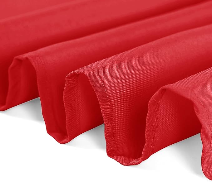 6 Pack Red Round Tablecloths 132 Inches Table Cloth Stain and Wrinkle Resistant Washable Polyester Table Cover Fabric for Party, Wedding,Dining,and Banquet Decoration