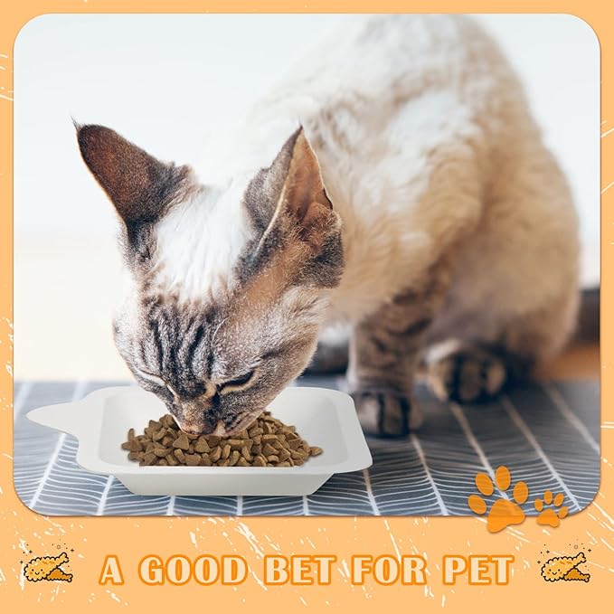 Remerry 100 Pcs Small 4 Inch Paper Plates Bulk Disposable Plates Paper White Square Dessert Cake Party Snack Sugarcane Bagasse Fiber Wedding Birthday Dinner Graduation Pet Feeding (4.41 x 5.24 Inch)