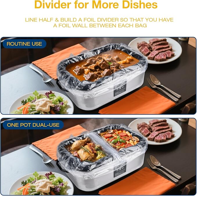 Electric Roaster Liners 34x18 Inch, 20 Count Disposable Roaster Liners Fits 16-22 Qt Roasters, Roaster Pan Oven Liners Plastic Cooking Bags for Instant Cleanup