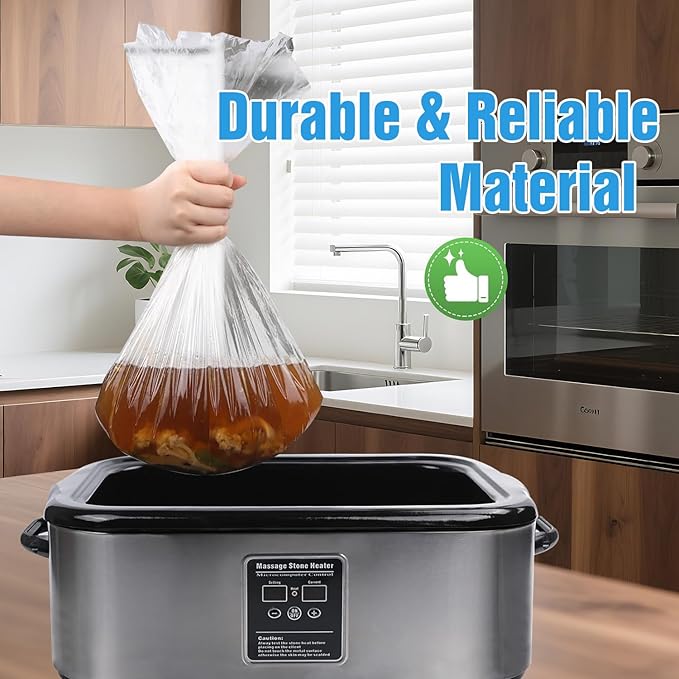 10 ×Electric Roaster Liners 34 x 18 Inch Disposable Roaster Liners Fits 16, 18, 22 Quarts Roasters, Roasting Pan Liners Cooking Bags for Immediate Cleanup