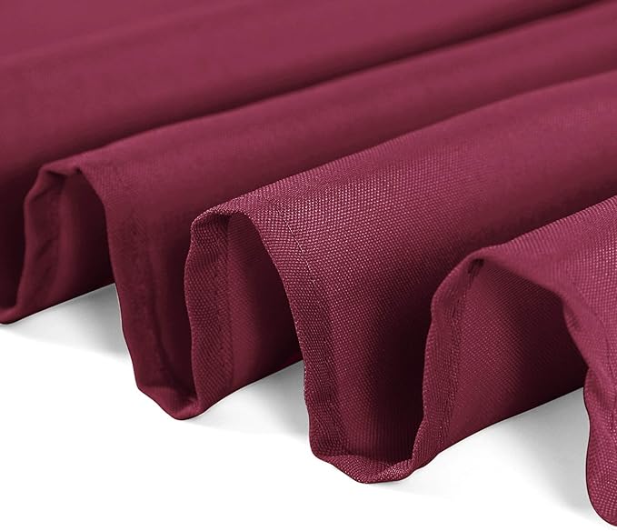 Cupuamon 90 inch Round Tablecloth Washable Polyester Table Cloth Decorative Table Cover for Wedding Party Dining Banquet（90 inch,Burgundy）