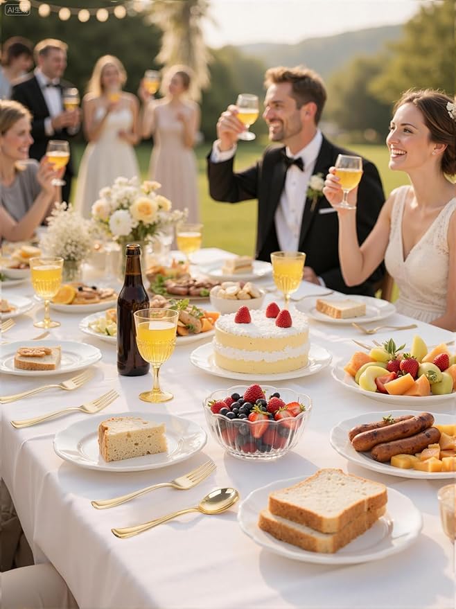 WDF 100 Pcs Gold Plastic Forks - Heavy Duty Sturdy&Durable Forks Disposable 7.4inch - Elegant Gold Forks for Dessert, Durable Plastic Cutlery for Wedding or Daily Using Valentine's Day