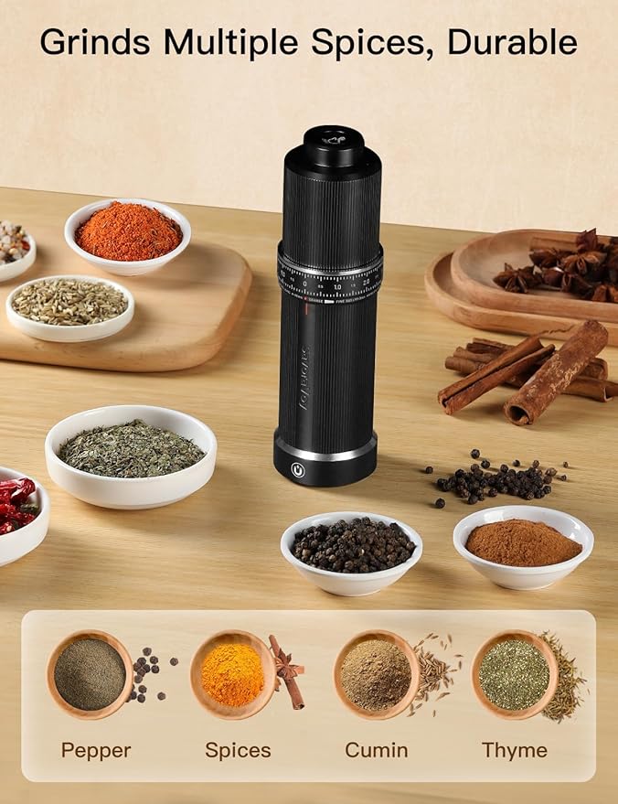 Manual Pepper Grinder & Pepper Mill - Heavy-Duty All-Metal Construction with External Adjustment, Premium Mechanical Design for Home & Restaurant Use