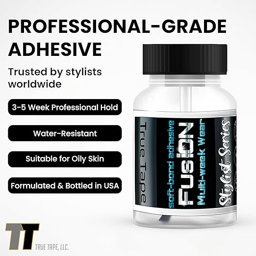 Fusion Soft Bond Lace Wig Glue Waterproof & Sweat Proof | Clear Acrylic Adhesive for Front Lace Wigs | Extra Strong 3?? Week Hold | Professional Hair Glue | Made in USA
