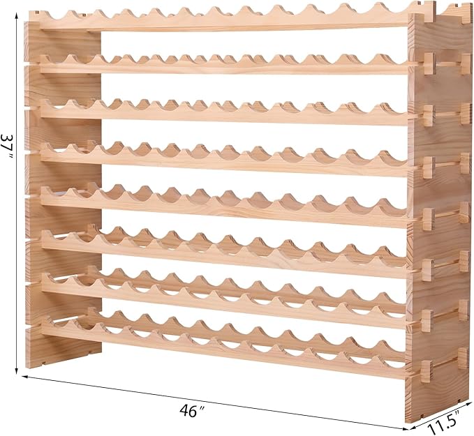 Wooden Stackable Storage Modular Wine Rack cabinet-96bottle Freestanding for Floor Wine Rack