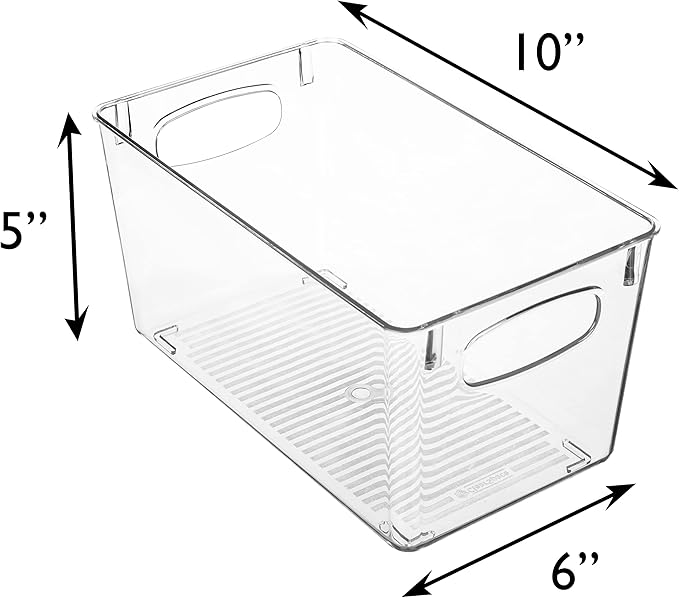 ClearSpace Clear Plastic Storage Bins ??Perfect Kitchen Organization and Storage or Pantry Storage ??Fridge Organizer, Pantry Organization and Clear Storage Bins, Cabinet Organizers
