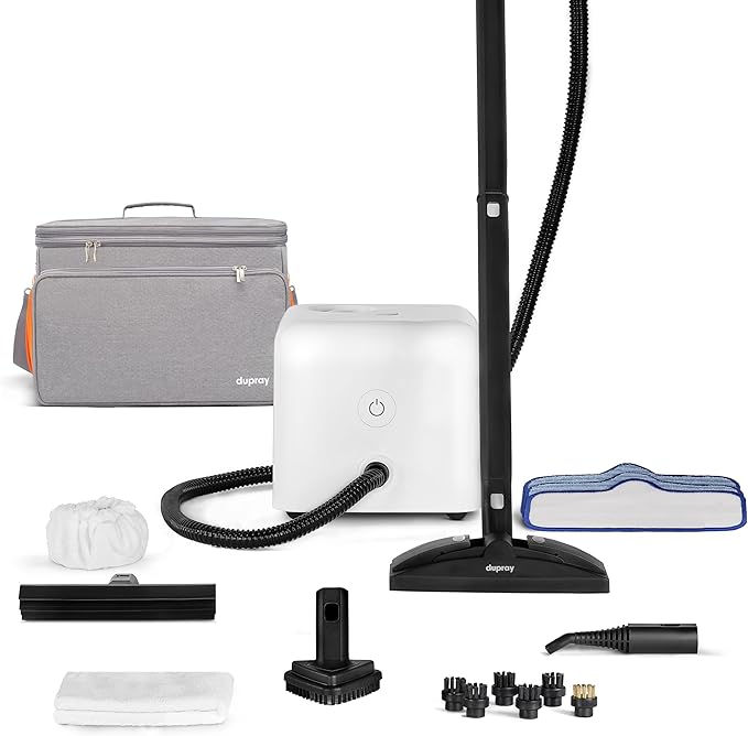 Dupray Neat Steam Cleaner with 18-Piece Kit ??(Neat with the Awesome Bag) Powerful, chemical-free cleaning for floors, cars, tiles, grout, and more. *Kills 99.9% of Bacteria & Viruses