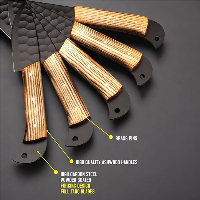 MDM Handmade kitchen appliances Viking Knife Set Viking Cutlery Set Viking knives Damascus Steel Kitchen Knife Set of 5pcs With sheath Chef knife set Chef Knives set, Kitchen Gadgets Mothers day gifts