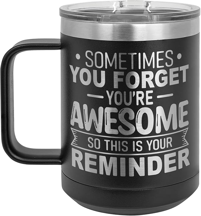 Spotted Dog Company Inspirational Travel Coffee Mug, Inspirational Gifts for Men Dad Father Wife Sister Women, Birthday For Him Her, You?셱e Awesome Tumbler, Teacher Coworker Gifts 15oz Black