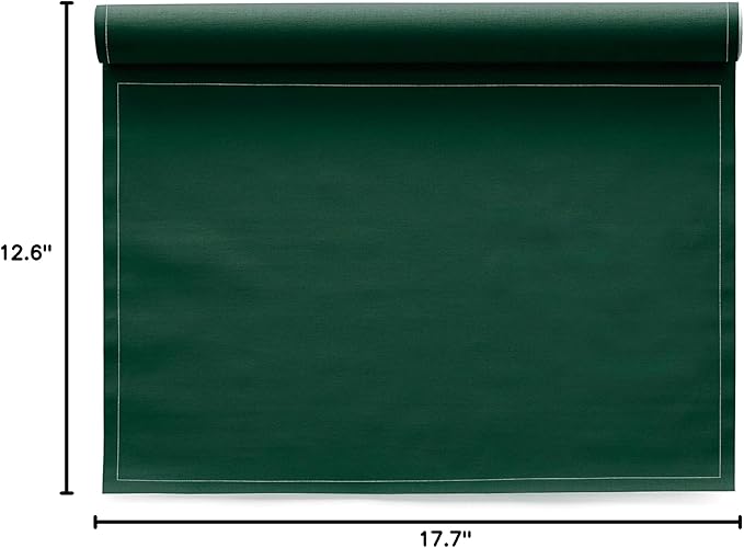 MY DRAP Washable and Reusable Cloth Placemat - 17.7 x 12.6 in (12 Per Roll, Cotton Anthracite Grey)