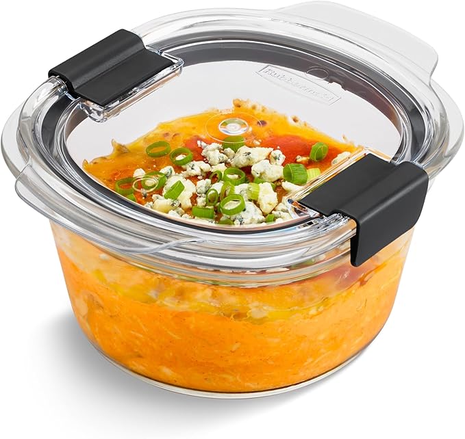 Rubbermaid Brilliance짰 Glass Round Leak-Proof 6-Piece Set Food Storage Containers, Food Containers with Lids, Meal Prep Containers