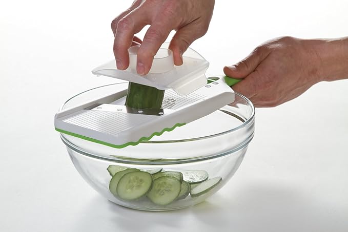 PrepSolutions Adjust-A-Slice Mandoline Slicer, Green ??Adjustable Thickness, Perfect for Vegetables, Fruits, and More