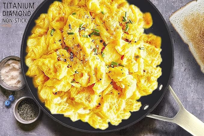 MsMk Small Egg Pan竊? 1/2 inch Titanium and Ceramic Nonstick Omelette Pan竊똕mall Frying Pan Safe for Induction竊똕cratch-resistant竊똎ven Safe to 700째F Pan for Cooking, Dishwasher Safe