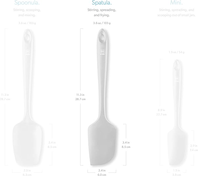 DI ORO Silicone Spatula - 600째F Heat-Resistant Rubber Kitchen Spatula for Baking, Scraping, & Mixing - BPA Free Nonstick Cookware Safe Flexible Utensil for Cooking - Seamless & Dishwasher Safe (Stone)