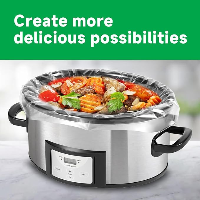 Slow Cooker Liners 3-8 Quart, Cooking Bags Large Size 13"x 21", Slow Cooker Bags Disposable Oval Large For Crock Pot (30)