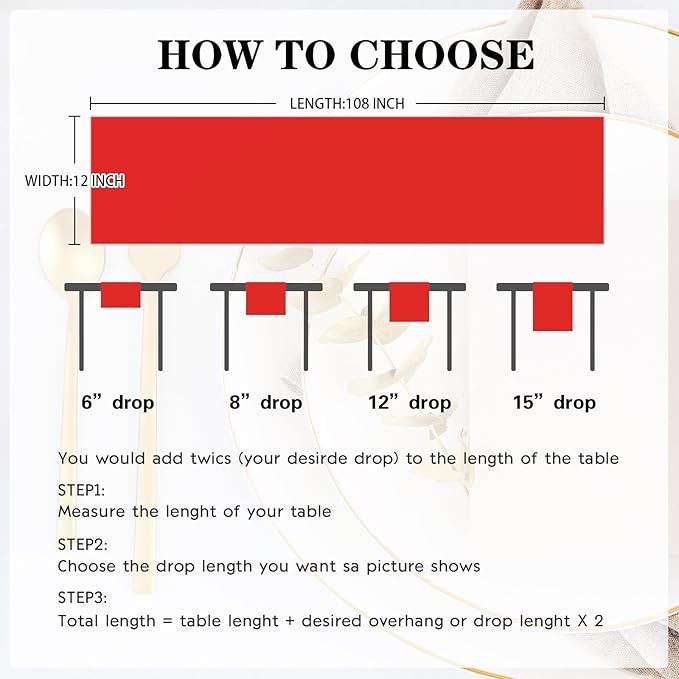 Yblut 10 Pack Satin Table Runner 12 x 108 Inch Long Red Silk Table Runner for Wedding Party Banquet Birthday Decoration