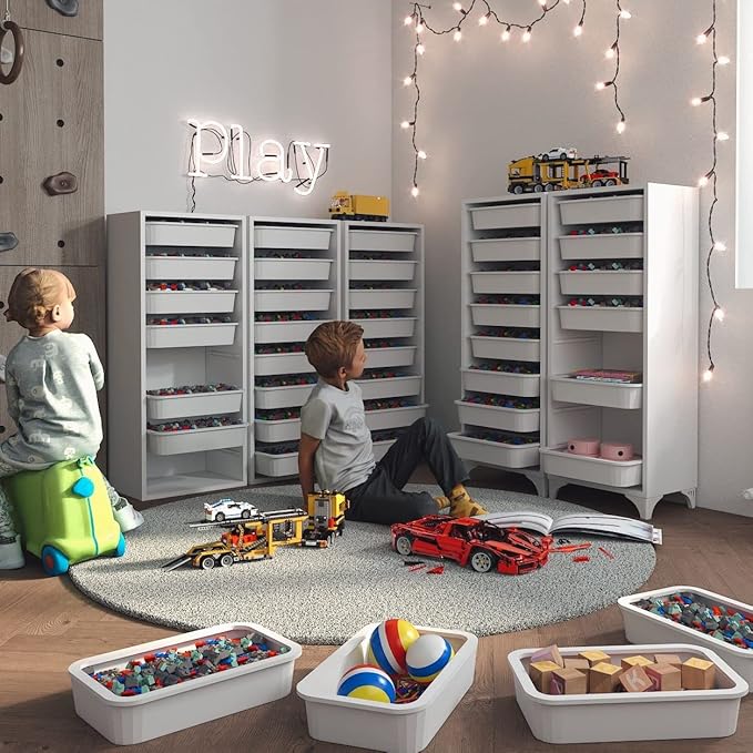Comfyt White Dresser, Closet Organizers and Storage, Storage Cabinet Bins, Drawers, 8 Shelf Wood Bathroom Office Kitchen Garage Pantry Organizer Chest Shelf Shoe Rack