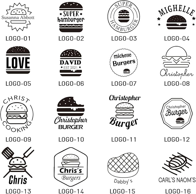 Custom Branding Iron for Burger - Personalized Branding Iron for Food, Create Your Unique Logo Metal Stamp for Meat BBQ Grilling, Burger Stamp for Bread, Culinary Lovers Burning Tools Gifts