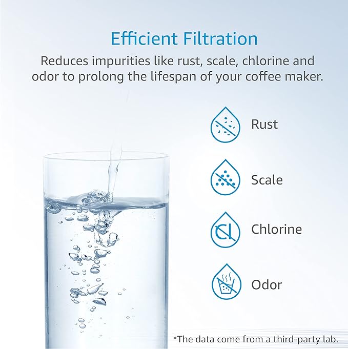 AQUA CREST Coffee Water Filter, Compatible with De'Longhi짰 Filter, DLS C002 De'Longhi짰 Water Filter, ECAM/EPAM/ETAM All Series, EC680, 6 Packs