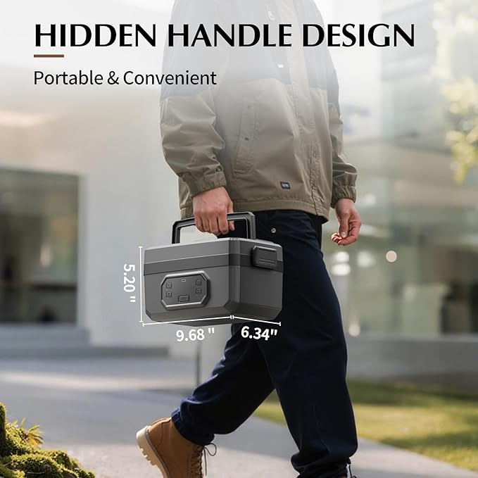RYALNTC Electric Lunch Box for Adults with Timer - 1.6L Cordless Electric 24000mAh Battery-Powered Heated,5-Sided Heating & Smart Reservation - Portable Heated Lunch Box for Office, Truck, Camping