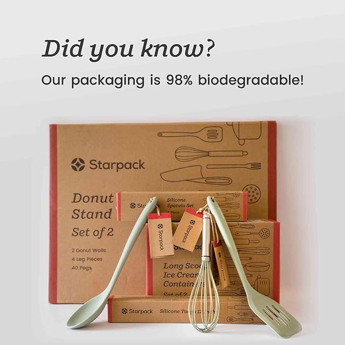 Starpack 'Get a Grip' Silicone Kitchen Tongs for Cooking (2Pcs) - BBQ Tongs for Grill Heat Resistant to 600째F - Stainless Steel Kitchen Utensils w/Non Stick Silicone Tips - 9",12" for Serving Food