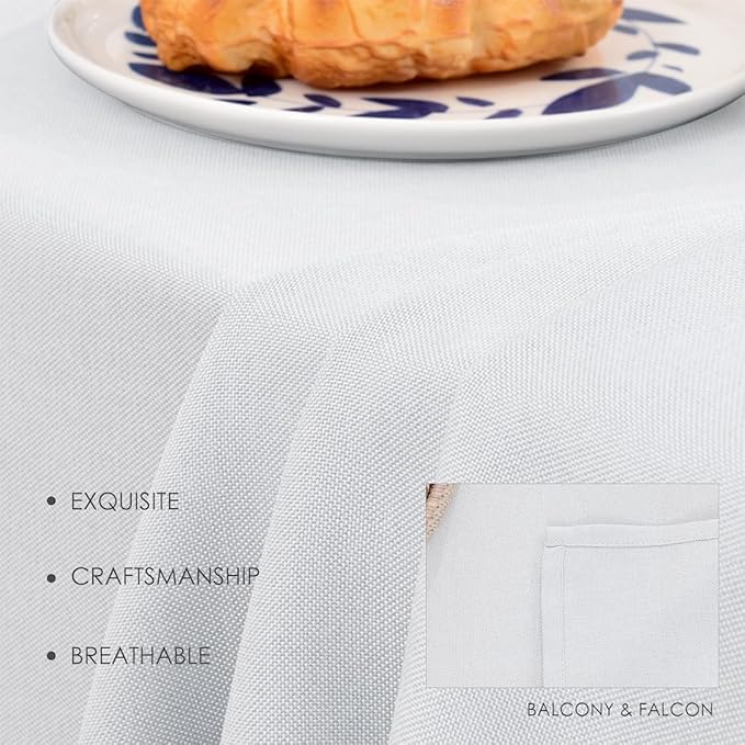 BALCONY & FALCON Table Cloth for 6 Foot Rectangle Tables ??Waterproof, Wrinkle-Free Farmhouse Tablecloth for Dining, Kitchen, Wedding, Baby Shower & Holiday Gatherings (Owl Gray, 57" x 118")