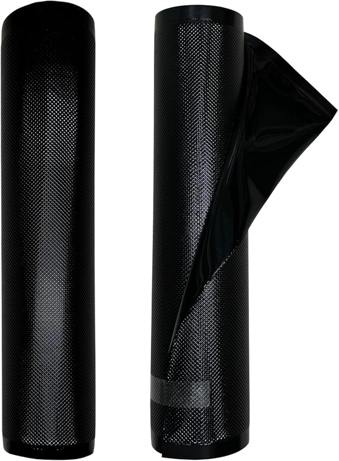 11" x 19.5' (Total 39 Feet) All Black Vacuum Seal Bags (Black and Black), Vacuum Sealer Bags for Food Storage, Heavy Duty Commercial Grade 5 Mil Vacuum Bags, 2 Rolls