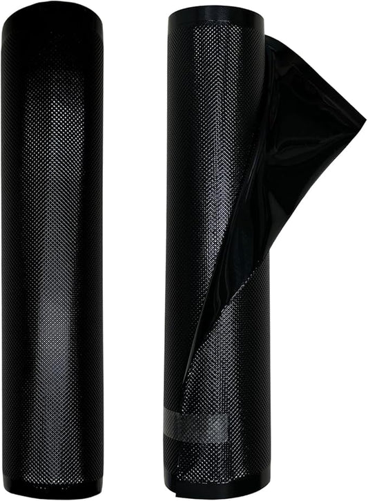 11" x 19.5' (Total 39 Feet) All Black Vacuum Seal Bags (Black and Black), Vacuum Sealer Bags for Food Storage, Heavy Duty Commercial Grade 5 Mil Vacuum Bags, 2 Rolls