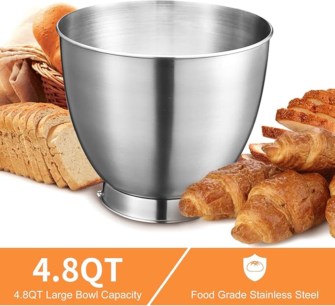 Geek Chef 3-IN-1 Stand Mixer, 4.8QT, 12 Speeds Tilt-head Food Mixer with Dough Hook, Whisk, Beater and Digital Scale with App, Red
