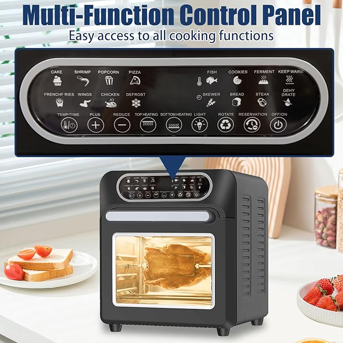 Air Fryer Toaster Oven, Countertop Convection Oven - 1700W Stainless Steel 950 Cubic Inches with Large Capacity, 24 Cooking Functions & Digital Controls for Baking, Roasting, Broiling, Reheating