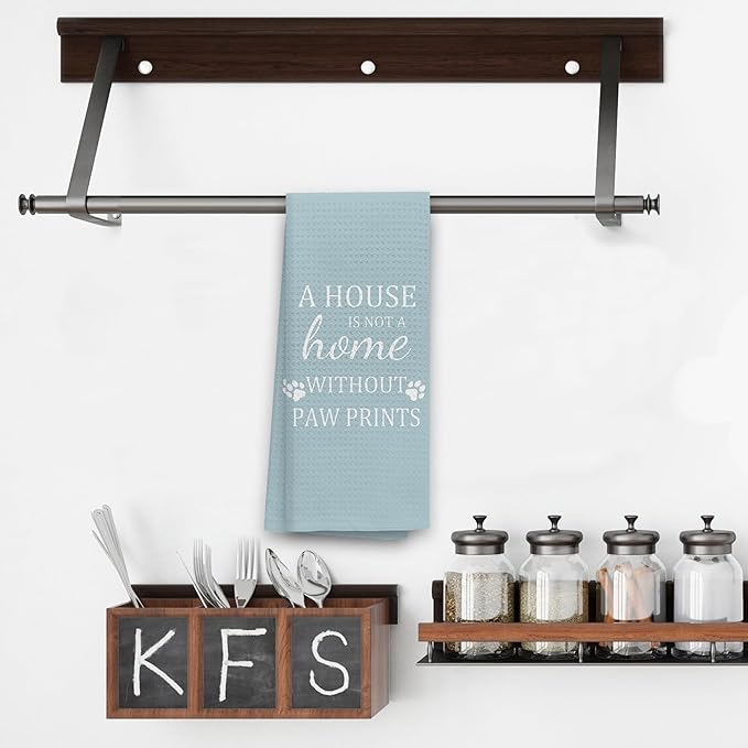 TNUW Dog Kitchen Towels 16?냉?4?? Dog Decorations for The Home,A House is Not A Home Without Paw Prints Soft and Absorbent Kitchen Tea Towel Dish Towels Hand Towels, Dog Lovers Gifts for Women(Blue 1)