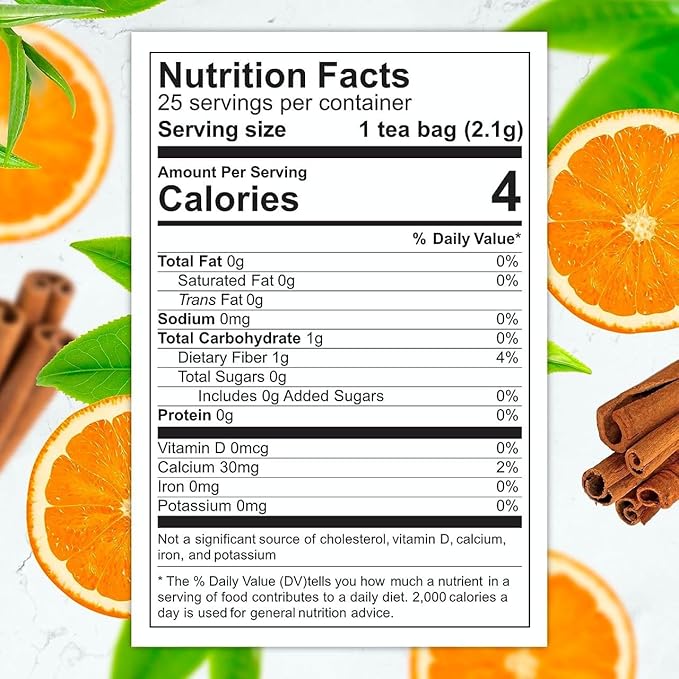 Total Tea SIimming Detox Tea Caffeine Free - 25 Day Detox - Herbal Tea with Chamomile, Hibiscus Tea & Ginger Root for Colon Cleanse ??Natural Citrus & Cinnamon Fruit Tea for Digestive Health