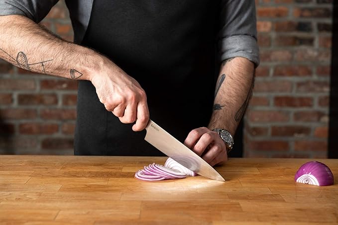 Babish 8-Inch Chef Knife ??High-Carbon German 1.4116 Steel Kitchen Knife ??Professional Cutlery for Precise Slicing and Chopping