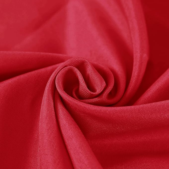 Fokitut 6 Pack Rectangle Tablecloth, 90x132 Inch, Stain Resistant and Wrinkle Polyester Table Cloth, Fabric Table Cover for Kitchen Dining, Wedding, Party, Holiday Dinner-Red