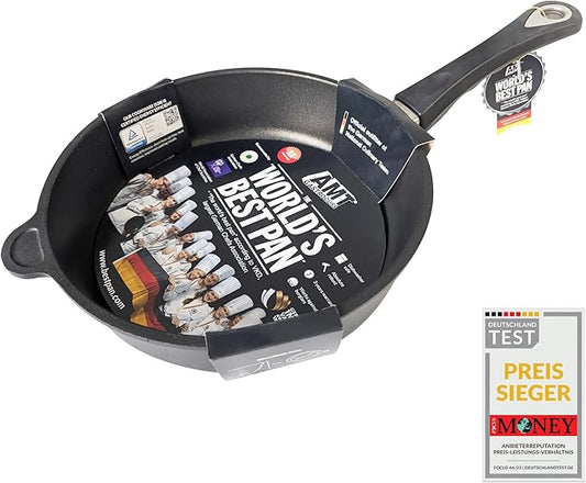 AMT Gastroguss The World쨈S [.] Casserole Frying pan for Induction, Diameter 26 cm, Height 7 cm, die-cast Aluminium, Lotan짰 Non-Stick Coating for Fat-Free-Frying, AMZN-I-726-US