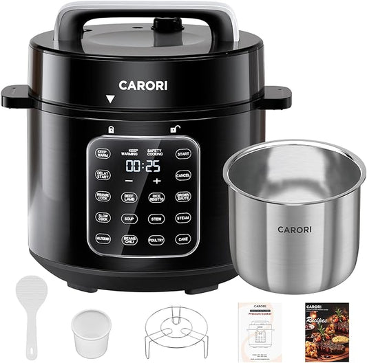 Electric Pressure Cooker 6 Qt, 9 Functions Programmable Instant Pot with IMD Touchscreen, Rice Cook, Slow Cook, Steam, Saut챕, Warm, 16+ Safety Features, 1000W Black