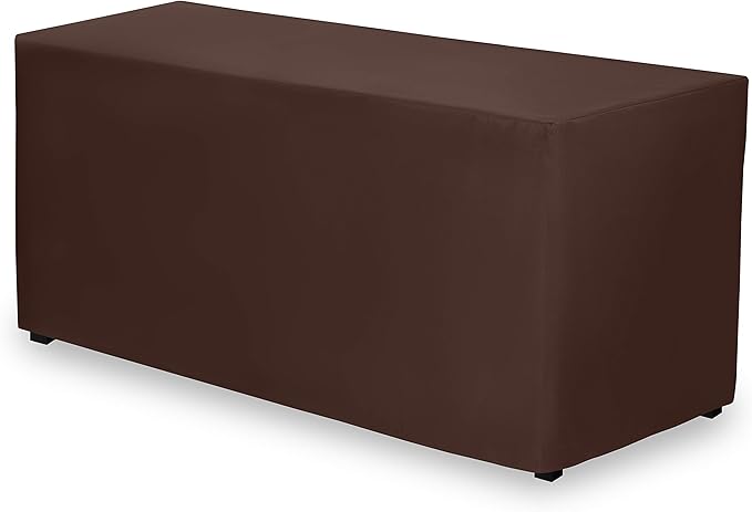 Gee Di Moda Fitted Tablecloth - 72 x 30 Inch Chocolate Floor-Length Fitted Table Cloth for 6 Foot Rectangle Table, Heavy Duty Washable Fabric for Parties, Dinner, Weddings, Baby Shower & Trade Show